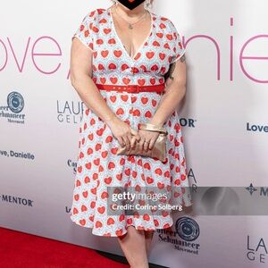 Unique Vintage Framed Hearts Print Swing Dress 1X 16